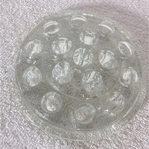 Vintage Clear Glass 16 Hole  Flower Frog Flower Holder Stem Holder Arrangement